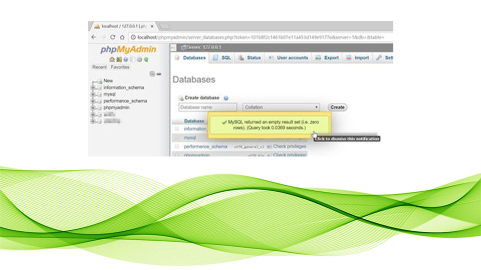 حذف دیتابیس از phpmyadmin