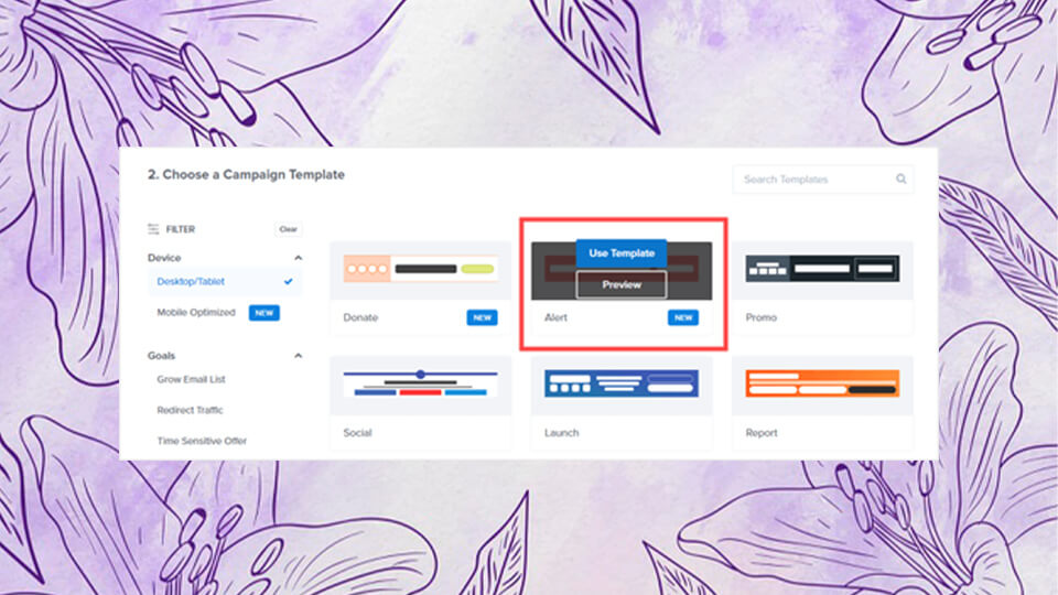 دکمه "Use Template"