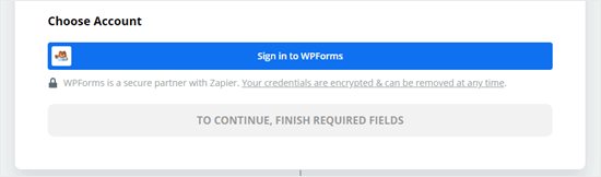 دکمه Sign in to WPForms