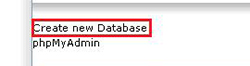 انتخاب گزینه Create New Database و ساختن یک پایگاه داده جدید در سی پنل برای نصب پرستاشاپ