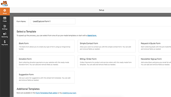 ایجاد فرم در WPForms