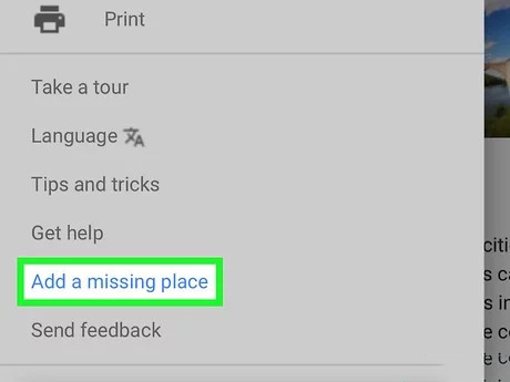 کلیک بر روی گزینه "افزودن مکان از دست رفته".