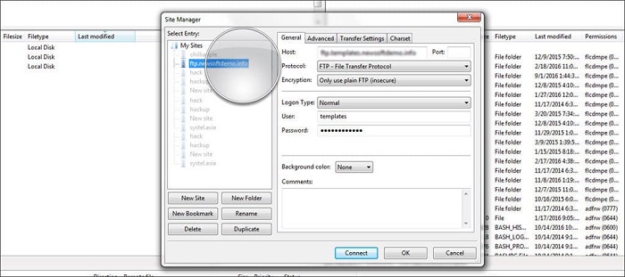 مدیریت فایل FileZilla 