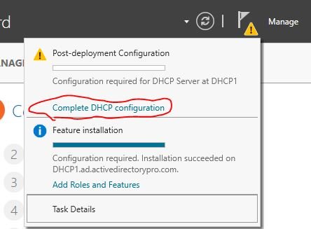 پیکربندی سرور DHCP مرحله اول