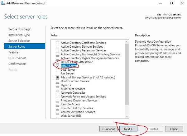 نصب سرور DHCP