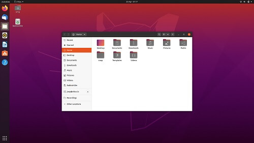 نور پیشفرض در 20.04 Ubuntu
