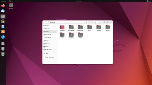 نور پیشفرض در 22.04 Ubuntu