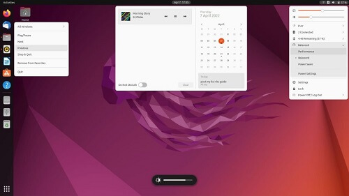 رابط کاربری فشرده تر دسکتاپ در 22.04 Ubuntu