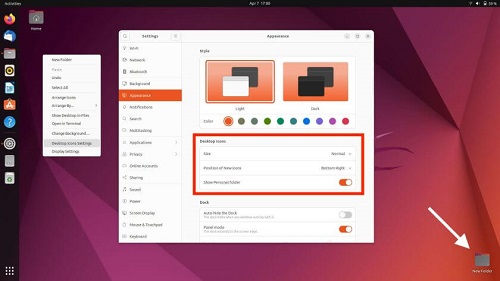 تغییر ظاهر آیکون های دسکتاپ در مقایسه 20.04 Ubuntu و 22.04 Ubuntu