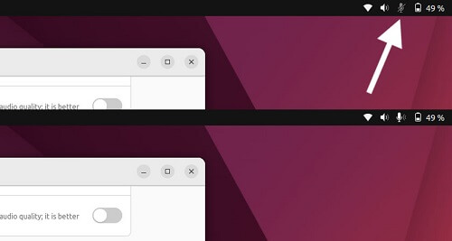 هشدار میکروفون خاموش در اوبونتو 22.04